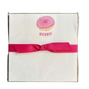 Pun Fun Gift Donut Worry Pink‎ Notepad Desk Stationery Made in USA 50 Pages